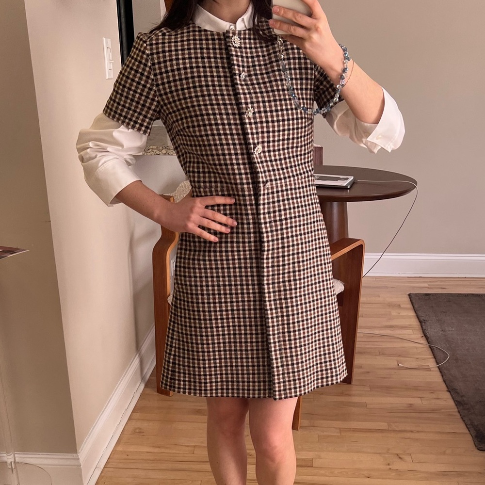 Maje Checkered Dress Size 36 / XS